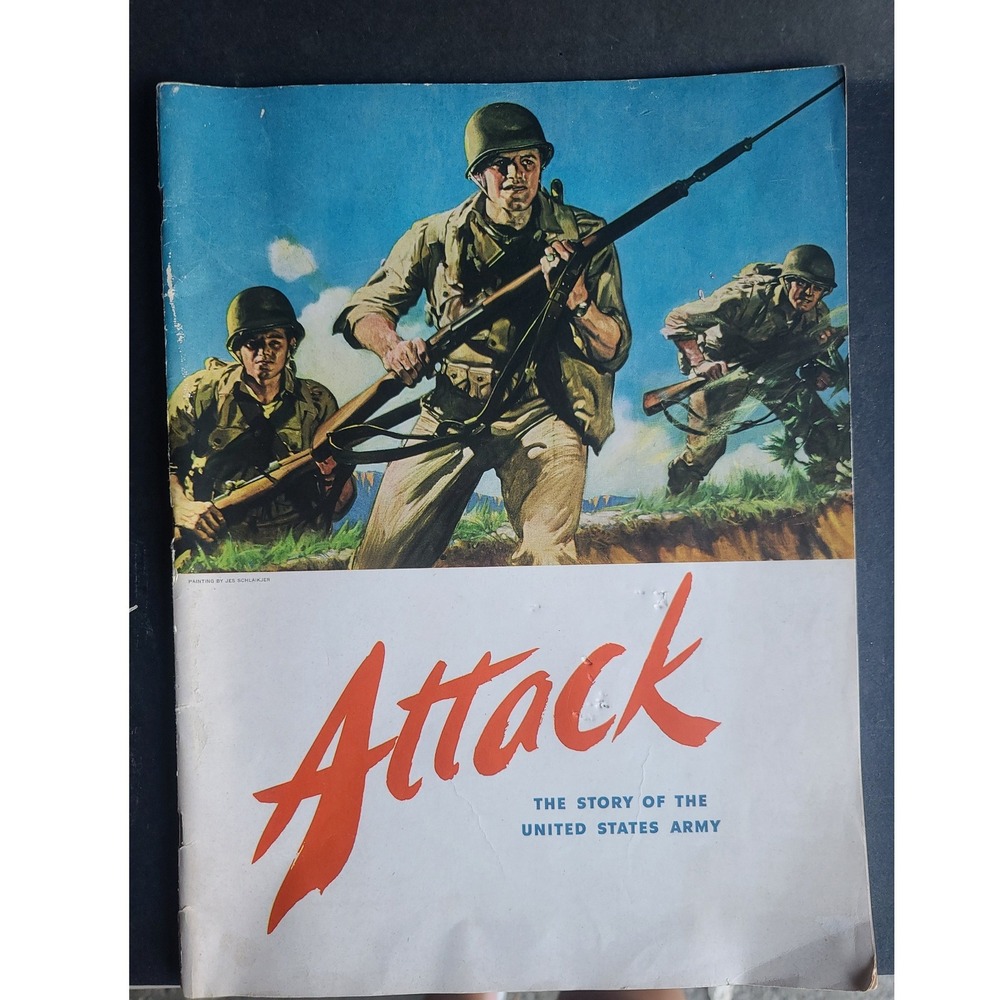 The Story of the United States Army WWII 1942 Attack Magazine Pamphlet Americana